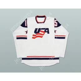 Custom WHITE 15 USA NATIONAL TEAM WHITE HOCKEY JERSEY NEW Top Stitched S-M-L-XL-XXL-3XL-4XL-5XL-6XL