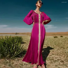 Roupas étnicas Casual Cetim Vestido Muçulmano Abayas para Mulheres Dubai Turquia Islam Roupas Slim Médio Oriente Festa Feriado Casamento Árabe