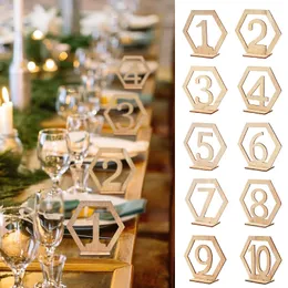 1 conjunto de tabela sinais de número de festas de casamento decoração de madeira portador de memorando para eventos de festa de aniversário de festas de festas de catering
