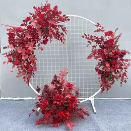 Andra evenemangsfestartiklar Ordna bröllopsrekvisita Flower Row Arrangement Artificial Flower Ball Arch Pavilion Decation Hanging Corner Party Stage Scene 230425