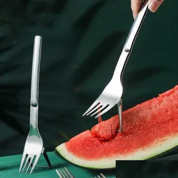 Fruit Vegetable Tools Stainless Steel Watermelon Cut Portable Fork Slicing Knife Household Kitchen Mtifunctional Gadgets Lx5036 Dr Dhuep