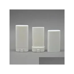 Bottiglie di imballaggio Contenitori di deodoranti ovali di plastica vuoti all'ingrosso Tubi di balsamo per le labbra con tappi di coperchio 15 ml per rossetto Pastello Chapstick Home Dhxpq