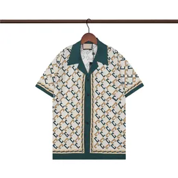 Moda havaí letra floral impressa camisa de praia designer masculino camisa de boliche de seda camisa casual masculino de vestido de manga curta de verão camisa