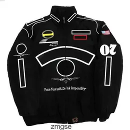 Black Jacket Vintage Autumn And F1 Winter Full Embroidered Cotton Clothing F1 Formula One Racing Jacket Spot Sales SCZ4
