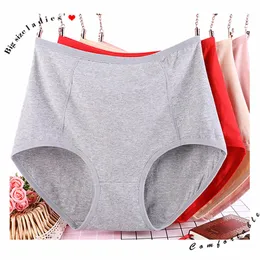 Women's Panties 3pcsLot Big Size XL-6XL Sexy High Waist Womens Cotton Solid Panties Breathable Briefs Underwear Lingerie Panty Female Intimates 230425