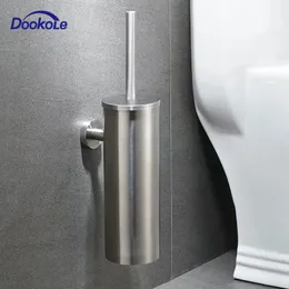 Porta scopino DOOKOLE Scopino per WC SUS304 Supporto a parete in acciaio inossidabile per riporre il bagno Stile moderno con finitura spazzolata 231124