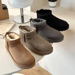 Дизайнерские ботинки, австралийские ботинки, женские зимние 23, ультра-лодыжки из натуральной кожи, теплые меховые ботинки до щиколотки, роскошная обувь, короткие 5854, мини-сапоги