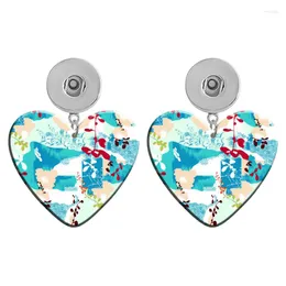 Dangle Earrings Love Mom Sunflower Happy 12mm 18mm Snap Button Heart Acrylic Earrop Ear Scud Diy Jewelry R1750