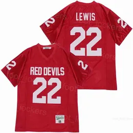 Football High School 22 Ray Lewis Kathleen Jerseys Man Moive All Stitched Breathable Pure Cotton Retro Team Red Color College For Sport Fans Pullover HipHop Vintage