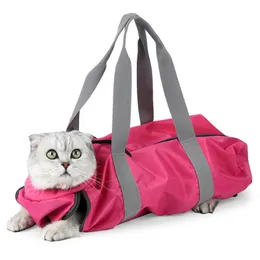 Strollers Cat Restraint Bag Multifuntional AntiScratch and Biting Proof Pet Grooming Bag for Medication Injections Nail Clipping Bathing