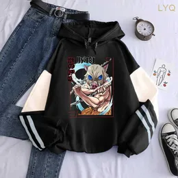 Damen Hoodies Sweatshirts Demon Slayer Anime Harajuku Hoodies Cool Fighting Inosuke Hashibira Breath Of The Beast Plus Size Casual Herren Winter Sweatshirts