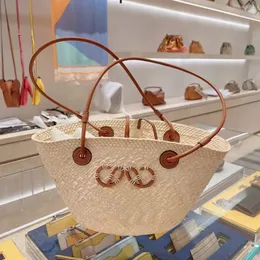 Designers celins anagram a5 tote bags Womens mens Luxury Straw weave Raffia beach shopping weekend bag Linen Casual handbags Shoulder clutch crossbody Bags purses