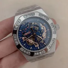 Zegarek męski luksus designer zegarek 42 mm czarna tarcza matowa automatyczna mechaniczna diamentowa moda klasyczna stal nierdzewna Wodoodporna świetlista szafir zegarek dhgate