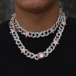 18-24 polegadas 18k Gold Bling Cz Chain Colar Links Links Jóias de Moda de Bracelete para Homens Mulheres Punk Colar Belo presente