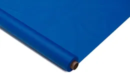 Rolos de toalha de mesa de plástico azul de 100 pés - 100 pés x 40 pol. - Rolos de tampa de mesa azul descartável