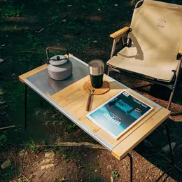 Mobili da campo grande tavolo da campeggio pieghevole in alluminio pesca escursionistica da giardino portatile in legno caffè mesas forniture plegables jd50zz