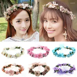 Wide Brim Hats 2023 Brand Korean Fashion Women Crown Flower Headband Wedding Bridal BOHO Hair Accessories Po Props Gifts