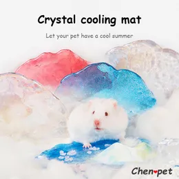 Gaiolas de verão esteira de resfriamento para hamster cerâmica material de vidro ratos cama legal decoração para cobaia hamster acessórios itens para animais de estimação