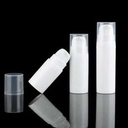 5ml 10ml bomba de loção de garrafa sem ar branca mini amostras e garrafas de teste recipiente de vácuo embalagem cosmética eanvx