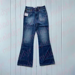 Retro Denim Flare Pants Designer Wide Leg Jeans Print High Weist Jean Sansers