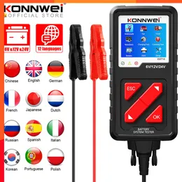 Ny Konnwei KW710 Motorcykelbilbil Batteri Testare 6V 12V 24V Battery Analyzer 2000 CCA Laddningsvevningstestverktyg för bilen