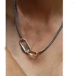 Choker kvinnor halsband tung kabelkedja karabiner snap hook charm klättring spänne hänge