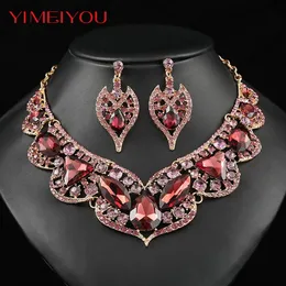 Beaded Necklaces Italy Wedding Jewelry Fashion Earrings Set Simple Luxury Crytal Necklace Zircon Party Korean Style Trendy Elegant Girl Gift 231124