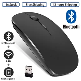 Mouse Mouse Nirkabel Dapat Diisi Ulang Bluetooth Computer Ergonomis Mini Usb Mause 2 4Ghz Diam Optik per Laptop Pc 230425
