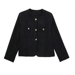 Damen Anzüge Damen Jacken Mantel Damen Elegante Blazer Mode Langarm Top Schwarz Outwear Mit Knopf Solide Zatraf Damenjacke