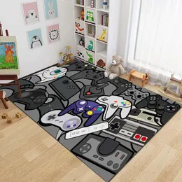 Mattor 15 storlekar Gamer Controller Area Rugs Non Slip Floor Mat Doormat Home Runner matta för sovrum inomhusbarn Play Alfombra 231124