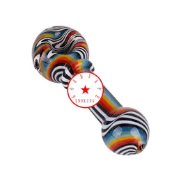 Mais recente colorido inebriante tubos de vidro portátil peruca wag estilo seco erva tabaco filtro colher tigela inovador handpipes cigarro titular dhl