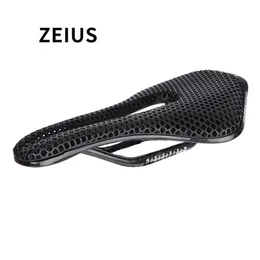 Bike Saddles ZEIUS Bicycle 3D Printing Saddle Carbon Fiber Rails Ultralight 174g Hollow Comfortable Road MTB Honeycomb Cushion 230425