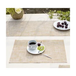 Mats Pads Wholesale 6 Colors Woven Western Food Mat European Style 45X30Cm Pvc Placemat El Spinning Linen Thick Insation Dh0411 Dr Dhgsd