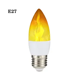 E14 E27 B22 LED Simulerade Flame-glödlampor 9W AC85-265V luces hem elektroniska tillbehörslampa Flame Effekt glödlampor Lampada
