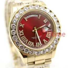 Luxury Mens Watch Designer Ratina Presidente de moda de alta qualidade 18K Gold Big Diamantes