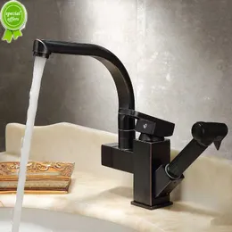 Rubinetto del bagno in acciaio inossidabile estraibile Miscelatore per lavello acqua calda fredda e rubinetto della cucina ad alta pressione