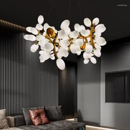 Chandeliers Nordic Living Room Dining Lustre Kitchen Hanging Light Pendant Lamps Gold Grape Chandelier Design Glass Lights