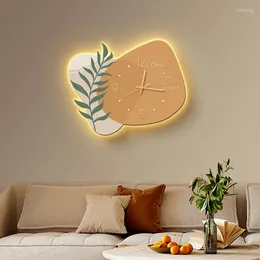 Duvar Saatleri Yaratıcı Minimalist Saat Küçük Taze İyi Görünen Oturma Odası Yatak Odası Dekorasyonu 2023 10 İnç Işıklar
