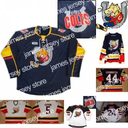 Hockey Jerseys Barrie Colts Jersey 2 Rocky Kaura 5 Cation 16 Cook 18 Rick Hwodeky 20 Adrian Carbonara 24 Fab Ricci 32 Smith 44 Crombeen Hock