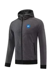 Karlsruher SC Giacche da uomo Giacca sportiva per il tempo libero Cappotto caldo autunnale Felpa con cappuccio da jogging all'aperto Camicia da cappotto sportiva casual