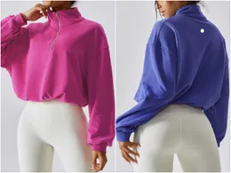 LL Lemons Womens Yoga Outfit -6464 Fiess Wear Tops Sweatshirt sportkläder jackor utomhus casual vuxen långärmad träning stativ krage dragkammare pul