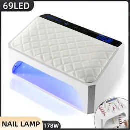 Nagelorder 178W UV LED -lampa för naglar Gelpolsk torkning med avtagbar handkudde Professionell torktumlare Manikyr Stylistförsörjning 231123