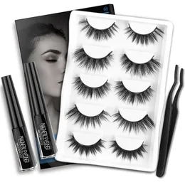 Makeup Tools Etvite 3D Magneticas False Eyelashes Cilios and Eyeliner Set Natural 230425