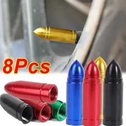 8pcs Car Tyre Valve Caps Universal Bullet Bullet Style Antirost Motorcycle Pike Pike Wike Multicolor Tyres STER