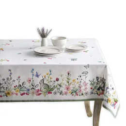 d Hermine Printemps 100 Cotton Tablecloth for Kitchen Dining Tabletop Decoration Parties Weddings Spring Summer Square, 54 Inch