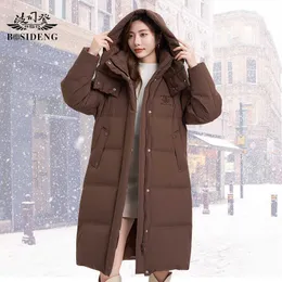 Parka in piumino da donna Bosideng Piumino per freddo estremo da donna Cappotto lungo da pane in peluche super spesso Cappotto invernale freddo e caldo alla moda coreana