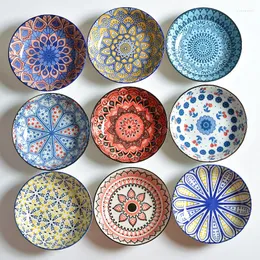 Plates 5.5 Inch Nordic Wind Glaze Under The Color Round Dish Ceramic Home Creative Snack Dishes Seasoning Saucer