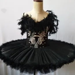 Apreciação de dança branca preta tutu balé de penas de cisne vestido de lago mulheres garotas garotas de balé profissional tutu bailarina vestido garotas dança de dança de dança 231124