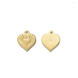 Charms 2pcs из нержавеющей стали, покрытая золотой, персиковая вершина Sun Star Pendant for Diy Bracelet Bracelet Servings Jewelry