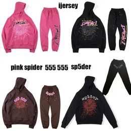 Men's Hoodies Sweatshirts Sp5der Worldwide Young Thug Sweatshirt Spider Tracksuit Web Pullover 555555 Sweatpants Street Fashion Hooded Sweater Pants Set